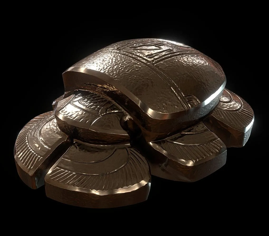 PBR Game 3D Models - Scarab Amulet 1
