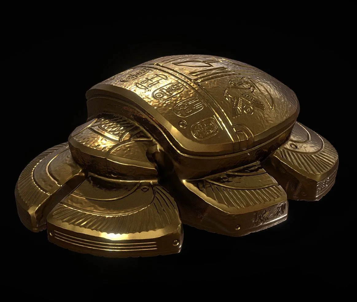 PBR Game 3D Models - Scarab Amulet V2