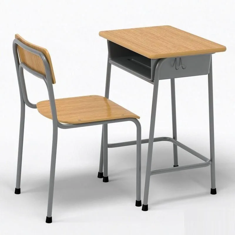 PBR Game 3D Models - School Desk and Chair