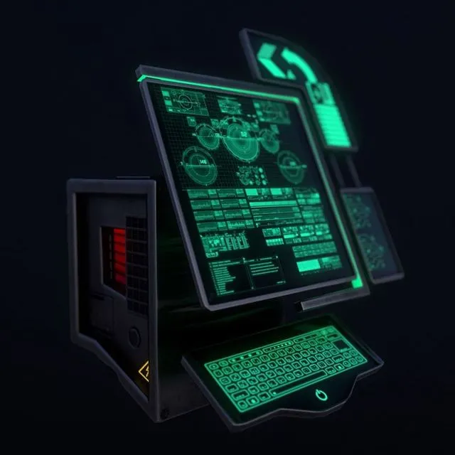 PBR Game 3D Models - Sci-Fi Console-Computer 6