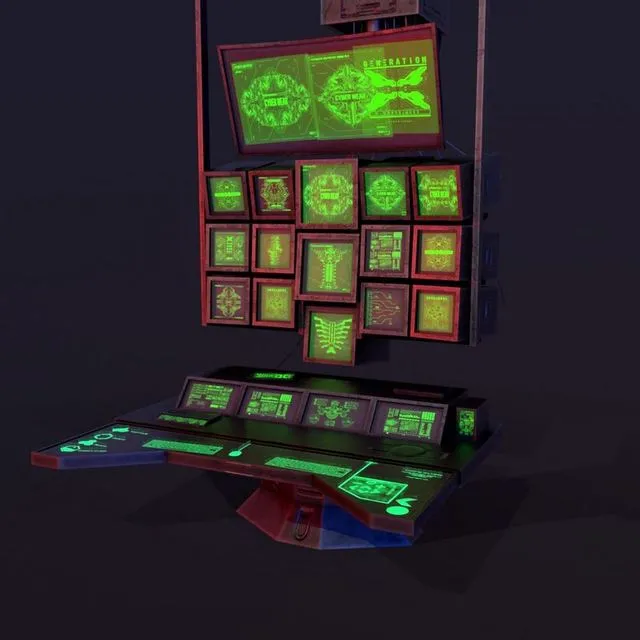 PBR Game 3D Models - Sci-Fi Control Desk