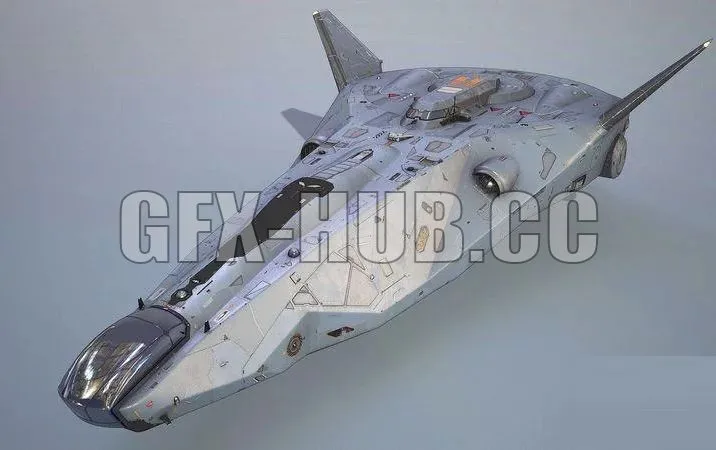 PBR Game 3D Models - Sci-fi Corvette