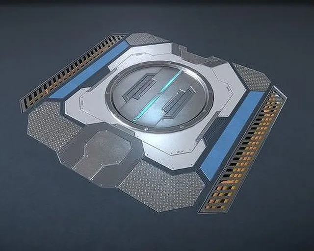 PBR Game 3D Models - Sci Fi Floor (Central Lift)