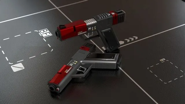 PBR Game 3D Models - Sci Fi Gun Pistol