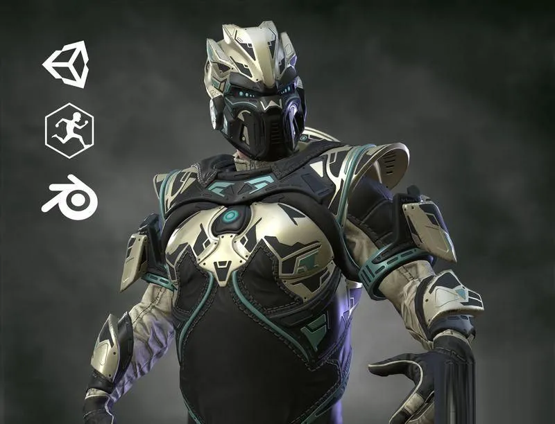 PBR Game 3D Models - Sci-fi infantryman