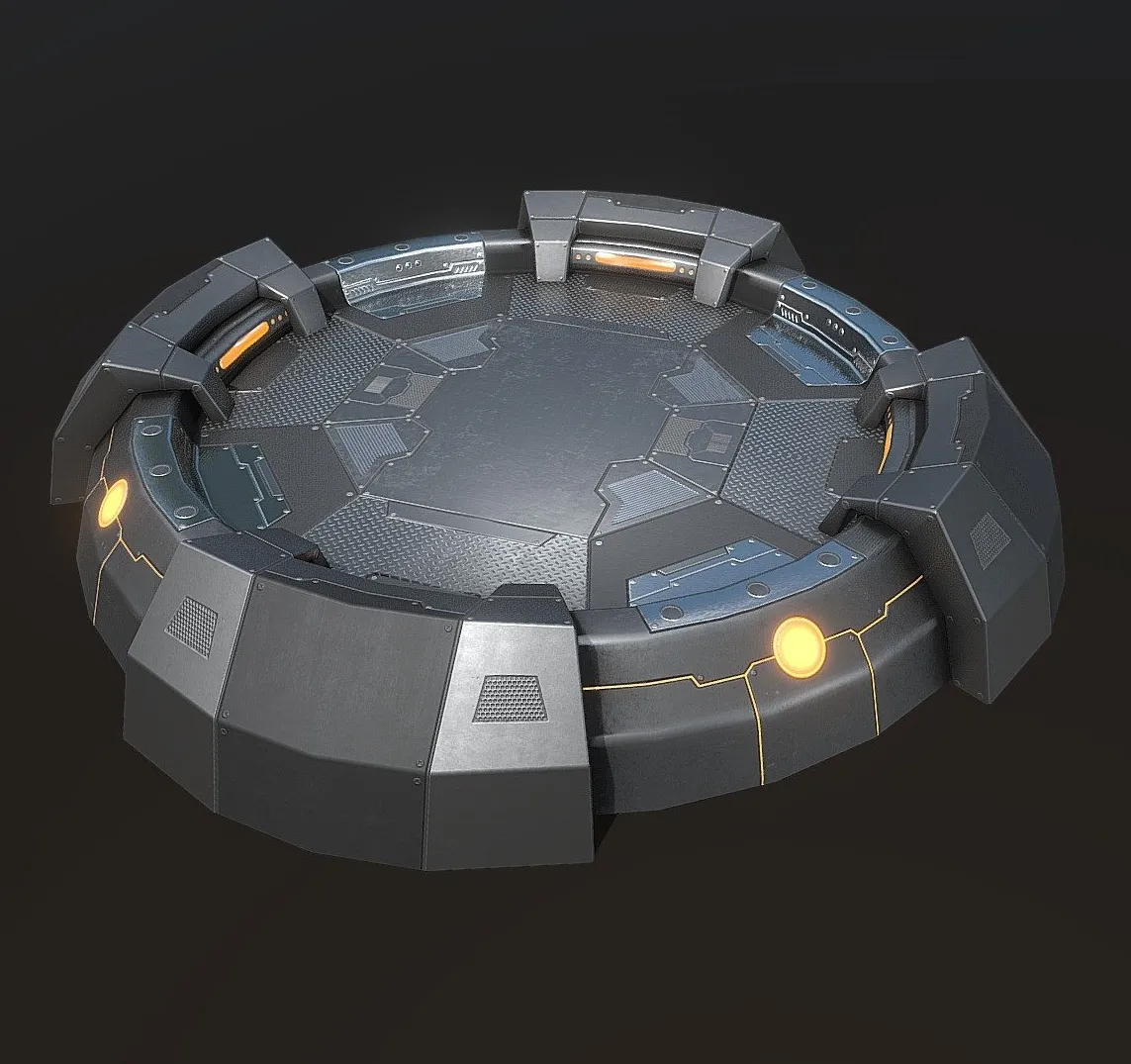 PBR Game 3D Models - Sci Fi Platform Type B