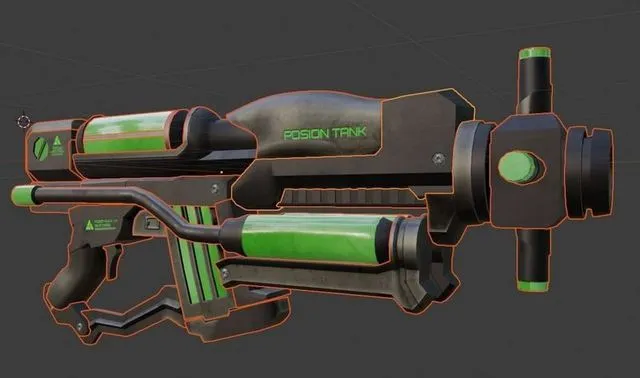 PBR Game 3D Models - Sci-Fi Poison Gun