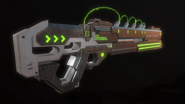 PBR Game 3D Models - Sci-Fi Railgun 2