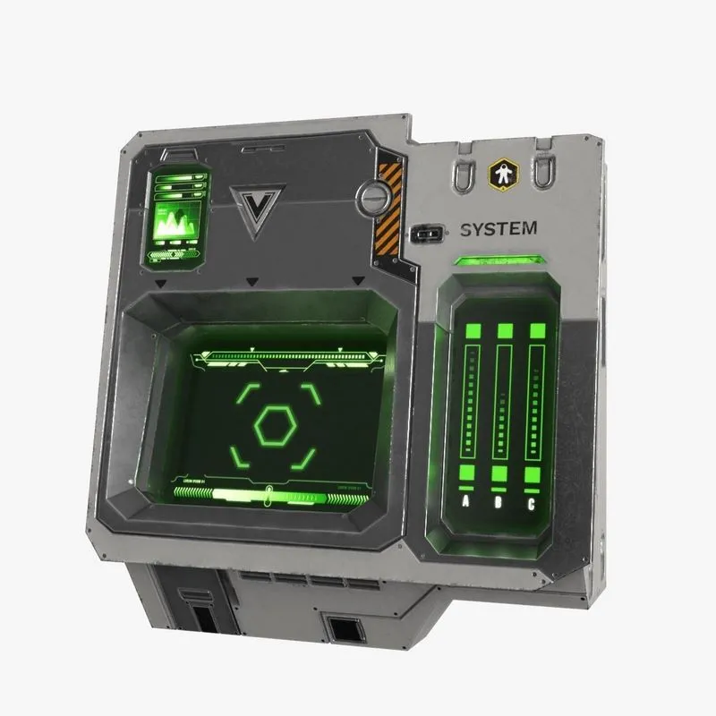 PBR Game 3D Models - Sci Fi Scanner Display