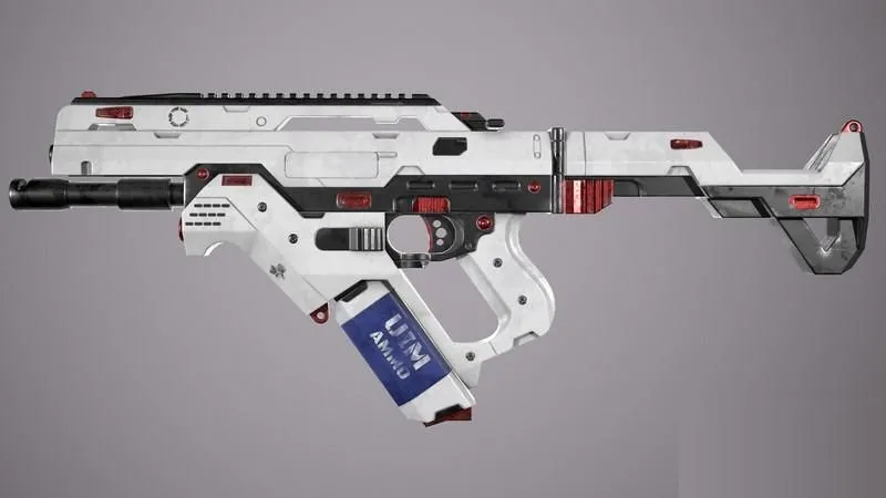 PBR Game 3D Models - SCI-FI SMG rifle