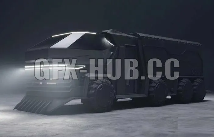 PBR Game 3D Models - Scifi futuristic cyberpunk truck