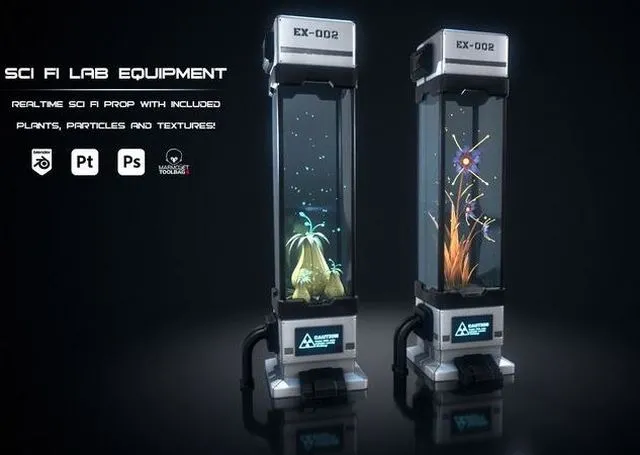 PBR Game 3D Models - SciFi-Lab-Equipment