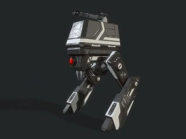 PBR Game 3D Models - Scout light Mech Low-poly