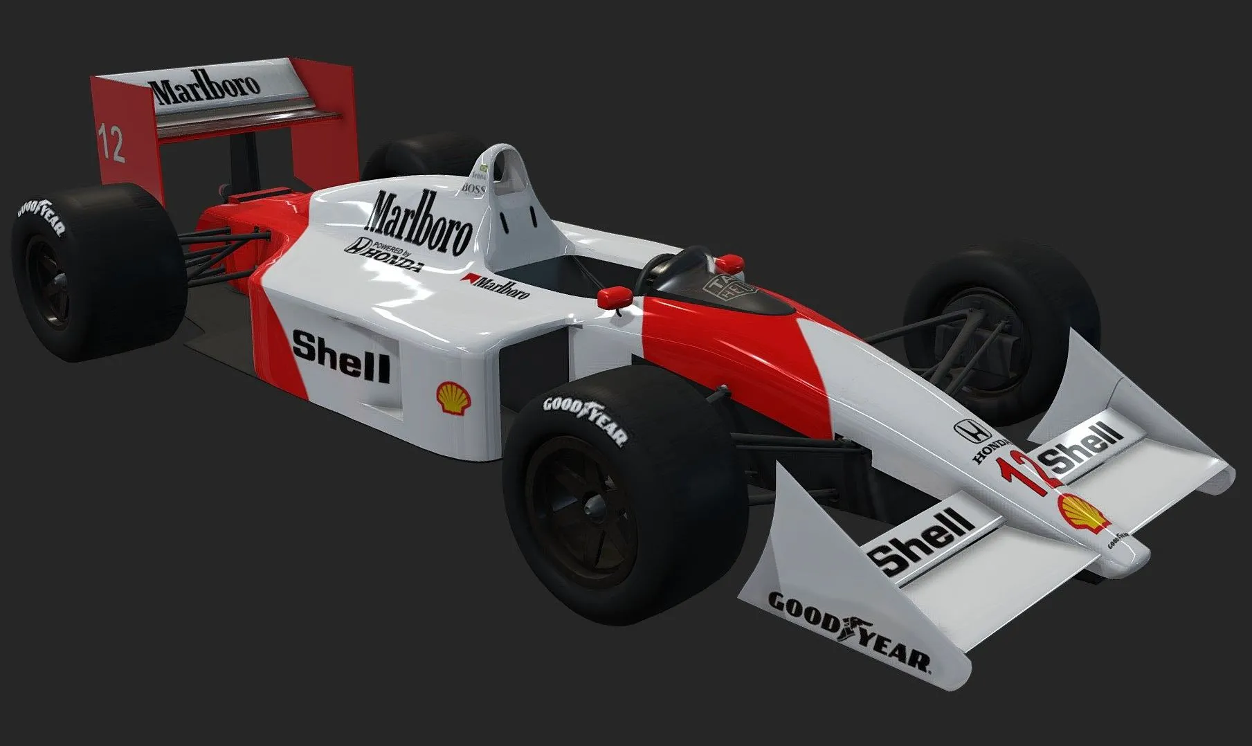 PBR Game 3D Models - Senna Mclaren Mp4 4