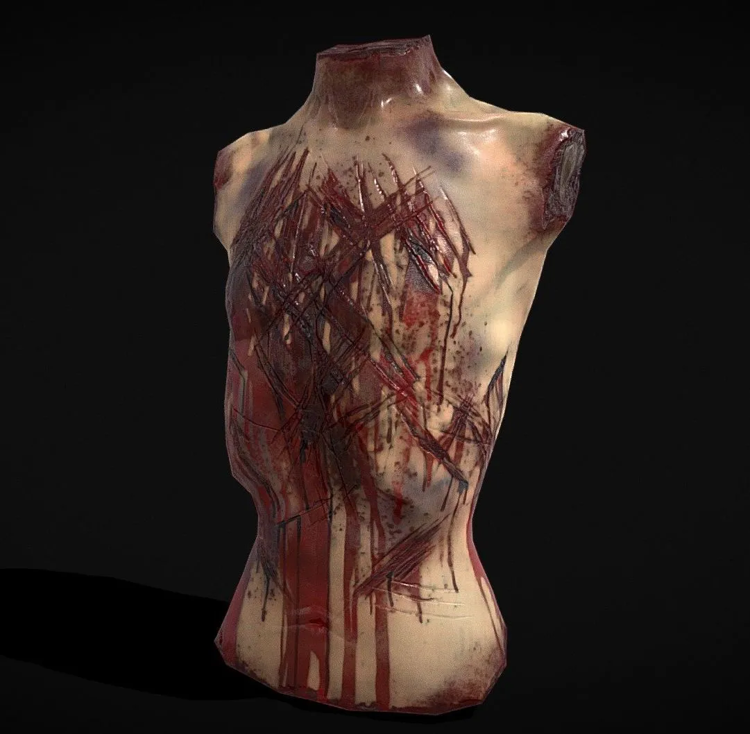 PBR Game 3D Models - Severed Male Torso