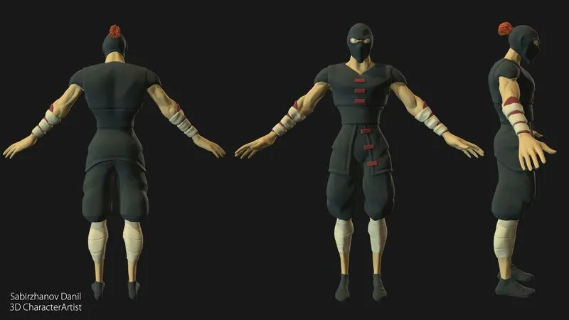 PBR Game 3D Models - Shinobi animated character