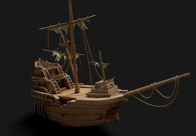PBR Game 3D Models - Ship 20k