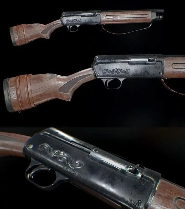 PBR Game 3D Models - Shotgun Model 11 Remington