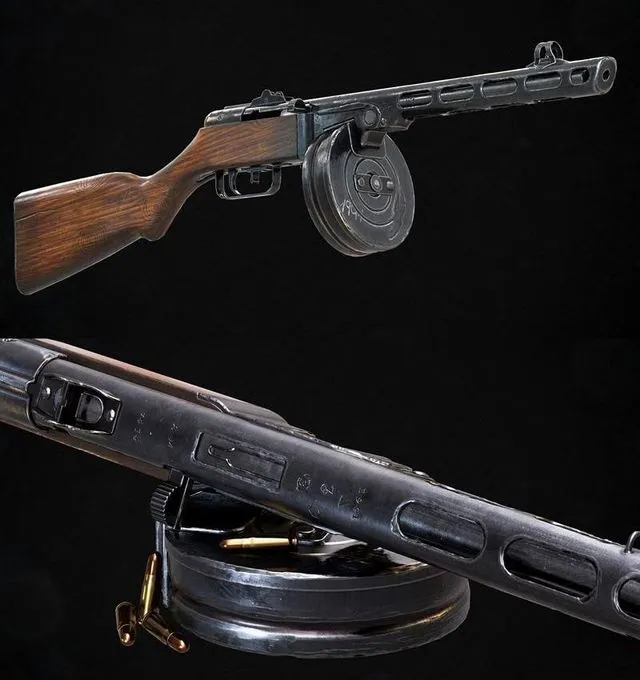 PBR Game 3D Models - Shpagin Machine Pistol 1941