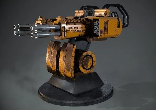 PBR Game 3D Models - Simple Turret