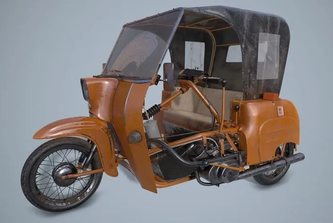 PBR Game 3D Models - Simson Duo Motorcycle