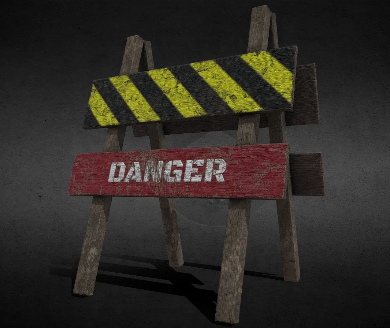 PBR Game 3D Models - Sinal De Perigo Danger Sign