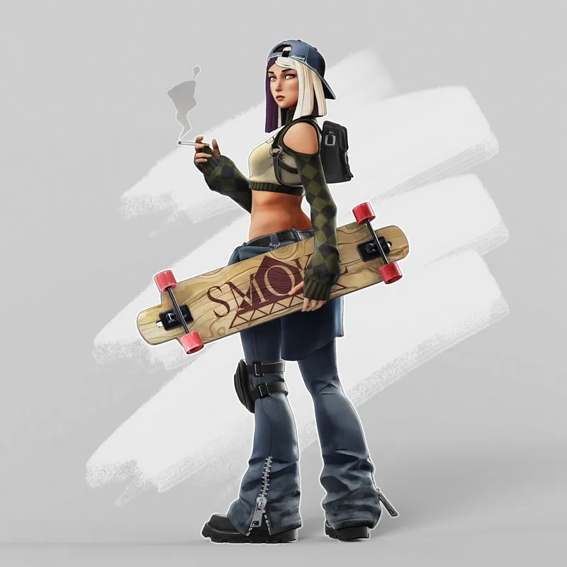 PBR Game 3D Models - Skater Girl