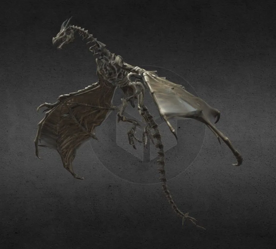 PBR Game 3D Models - Skeleton Dragon