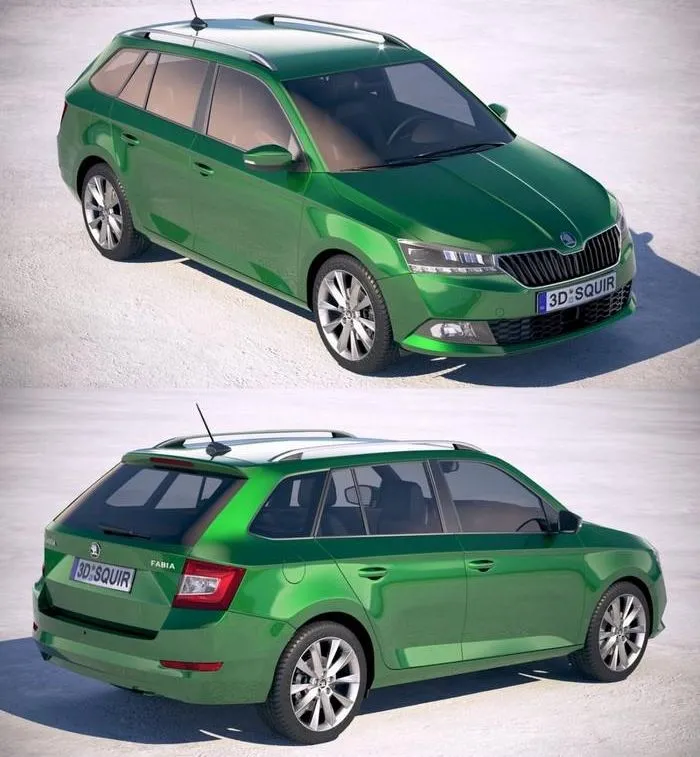 PBR Game 3D Models - Skoda Fabia Combi 2019