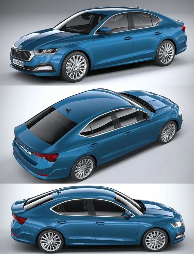 PBR Game 3D Models - Skoda Octavia Sedan 2020