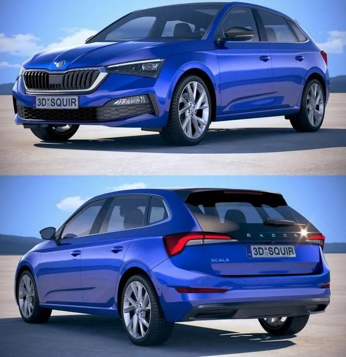 PBR Game 3D Models - Skoda Scala 2019