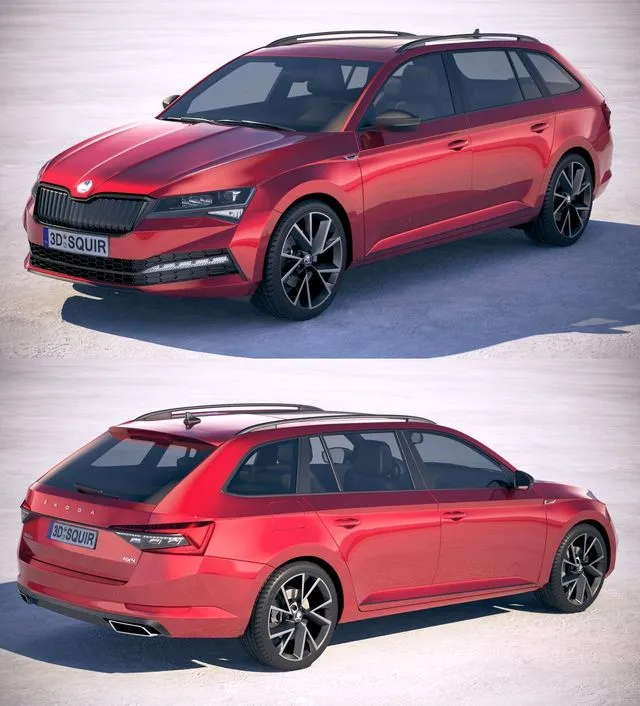 PBR Game 3D Models - Skoda Superb Combi 2020