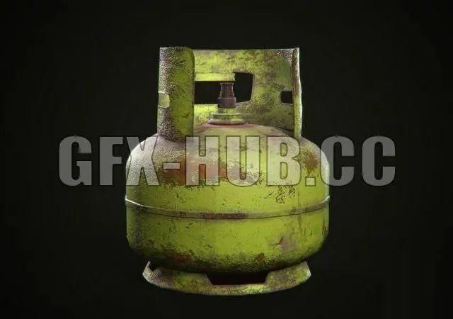 PBR Game 3D Models - Small Gas Cylinder Tank