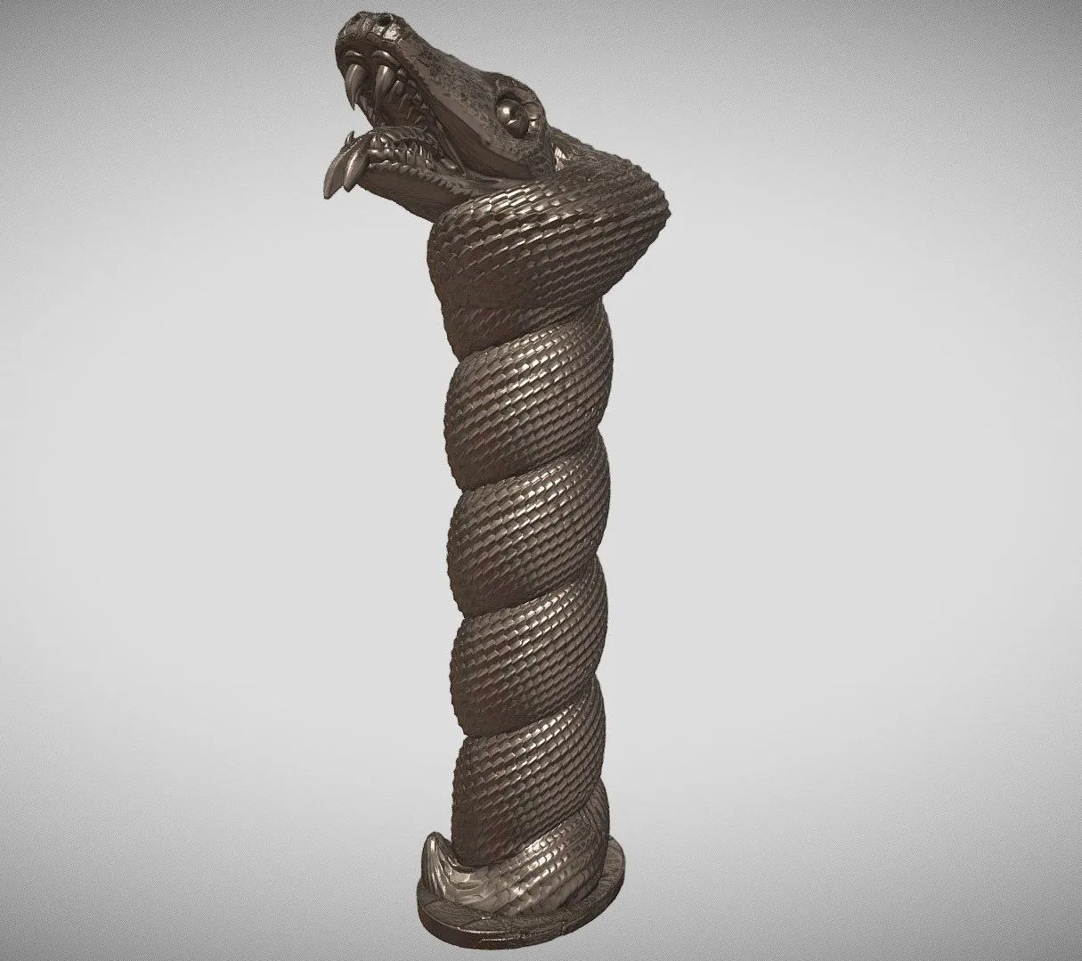 PBR Game 3D Models - Snake Knife Handle For Casting