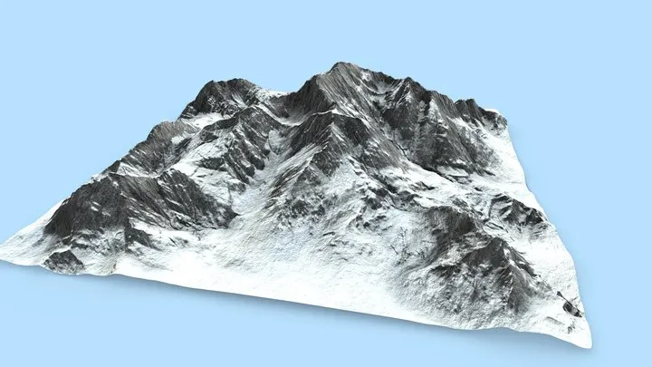 PBR Game 3D Models - Snow Mountains