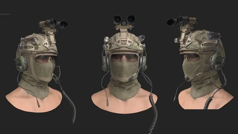 PBR Game 3D Models - SOLDIER HELMET HEAD