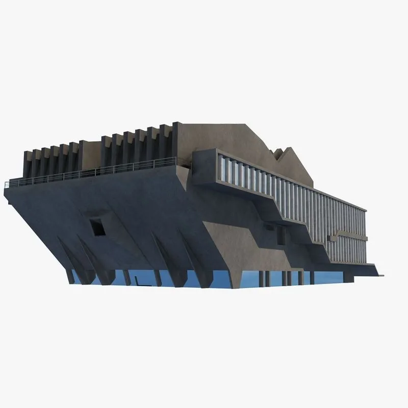 PBR Game 3D Models - Soviet Building Angular