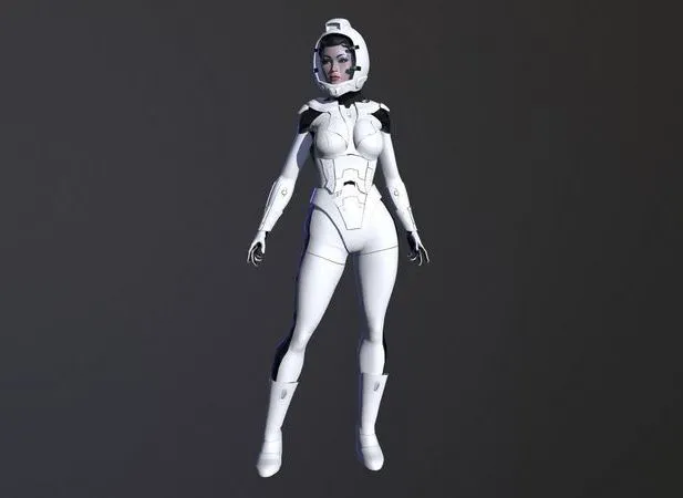 PBR Game 3D Models - Space Girl