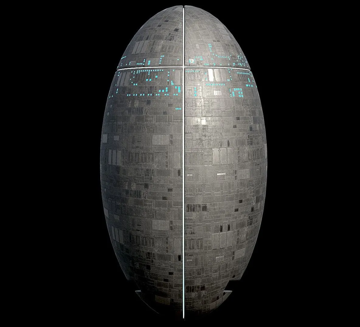PBR Game 3D Models - Space Station The Egg Spaceship Motherhsip