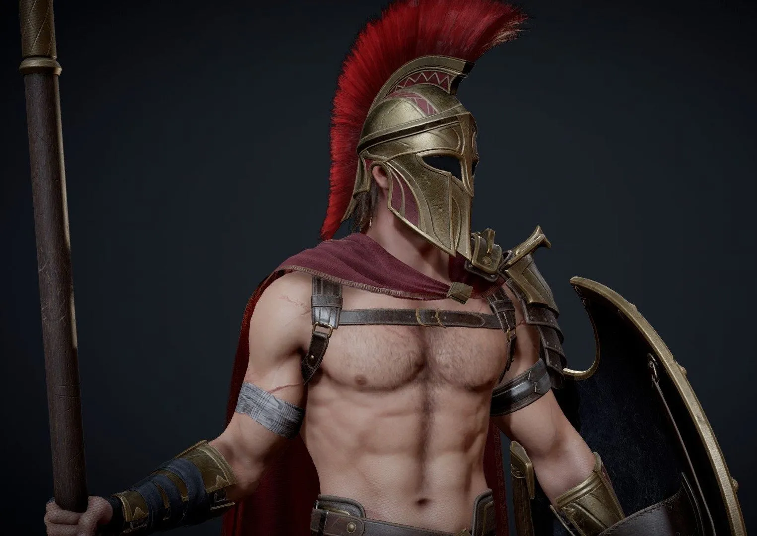 PBR Game 3D Models - Spartan Hoplite