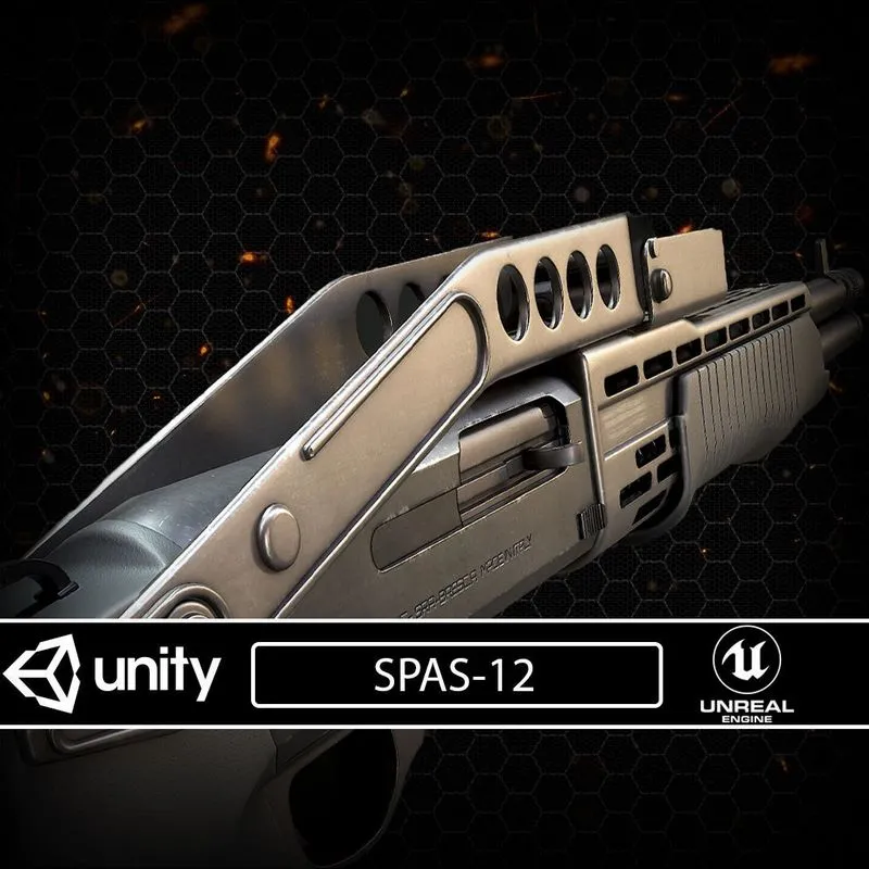PBR Game 3D Models - SPAS-12 shotgun