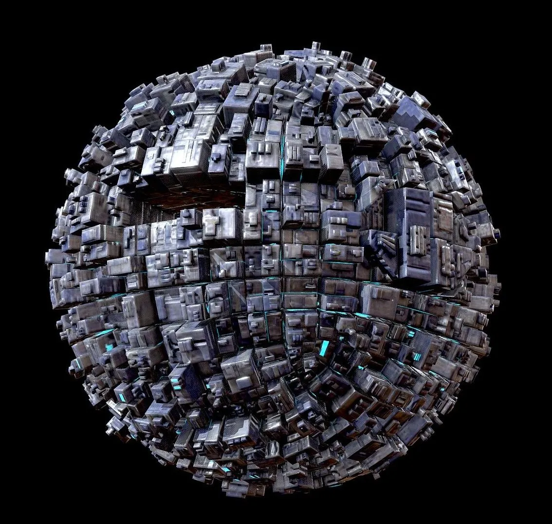 PBR Game 3D Models - Sphere Space Mother Ship Planet Station