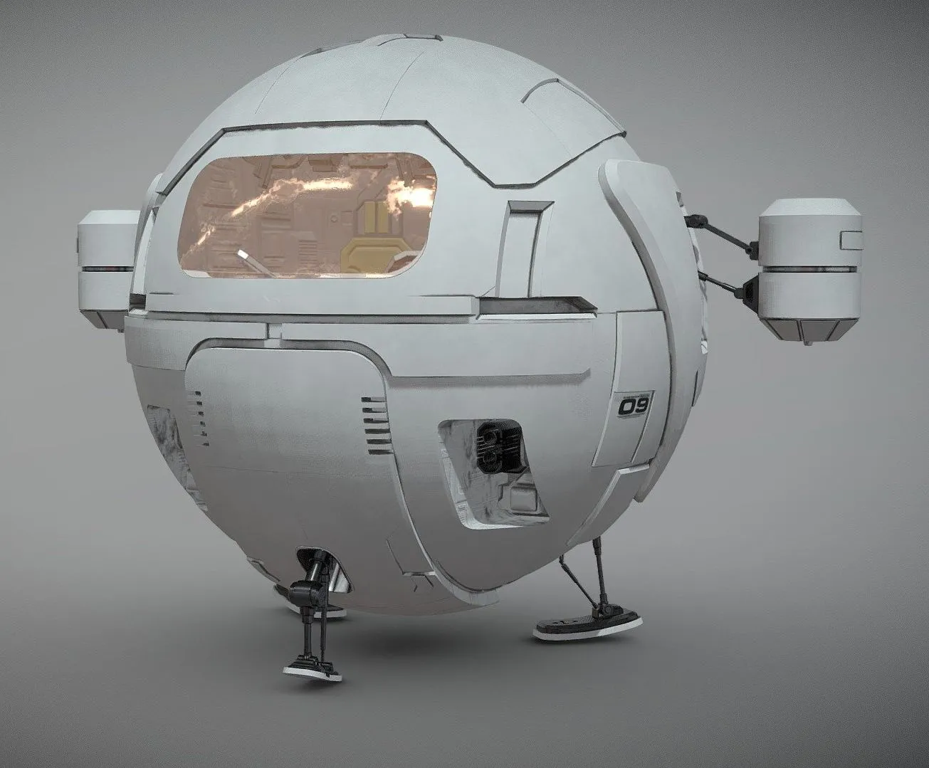 PBR Game 3D Models - Spherical Ship