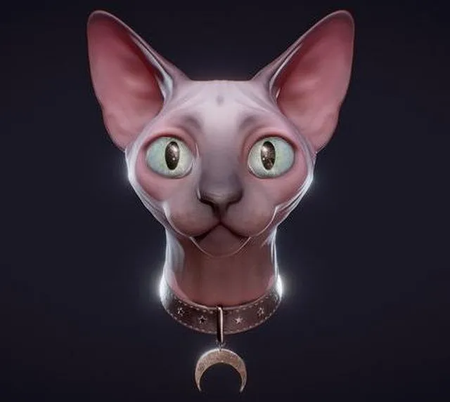 PBR Game 3D Models - Spooky Sphynx