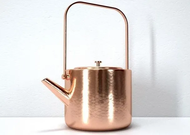 PBR Game 3D Models - Stainless Copper Tea Kettle