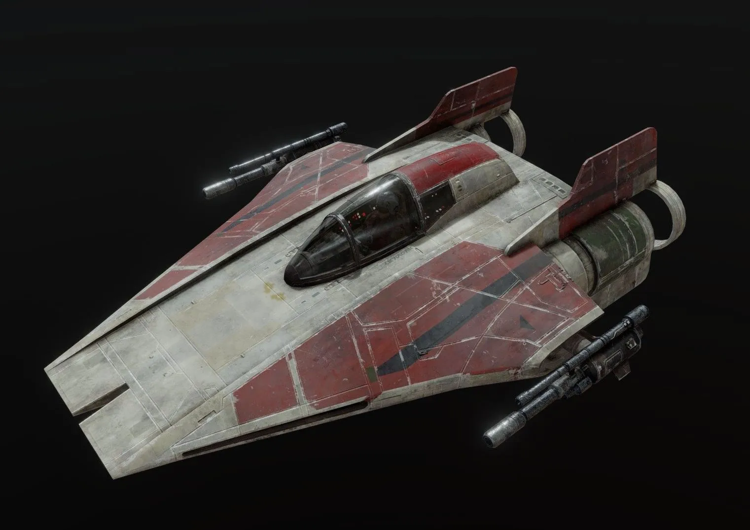 PBR Game 3D Models - Star Wars A Wing Rebelsrotj Design Cross