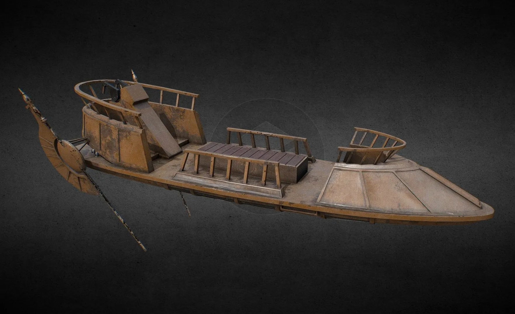 PBR Game 3D Models - Star Wars Bantha Ii Cargo Skiff