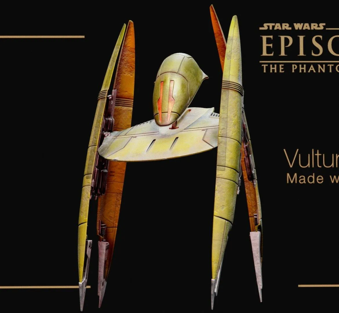PBR Game 3D Models - Star Wars Droid Fighter High Poly Rigged