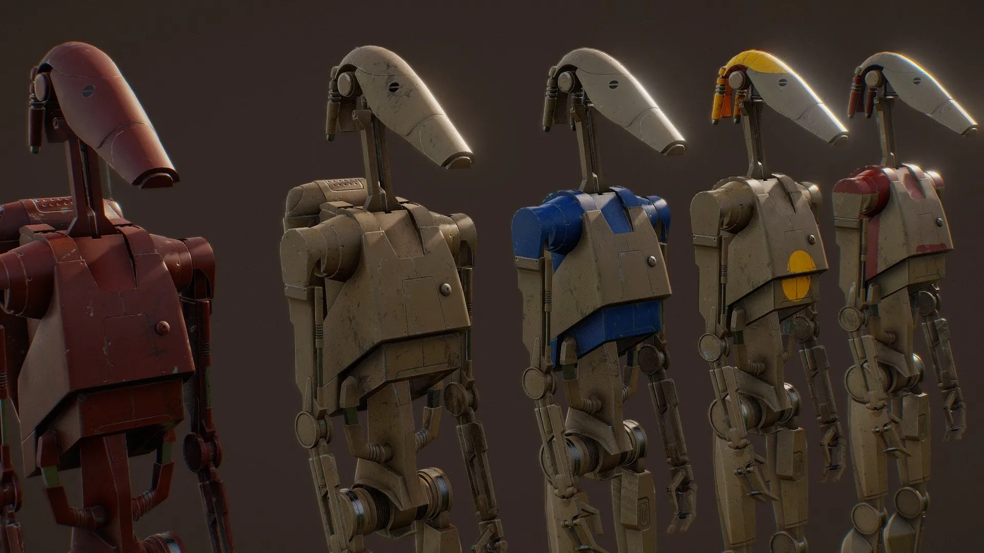 PBR Game 3D Models - Star Wars Droid Low Poly