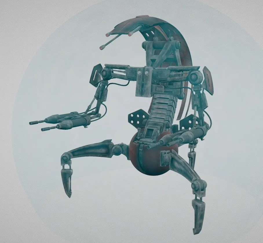 PBR Game 3D Models - Star Wars Droideka Destroyer Droid